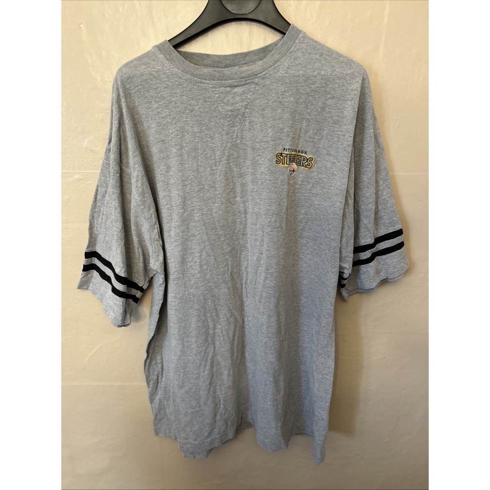 The Edge Vintage XL Gray‎ Cotton Long Pittsburgh Steelers T Shirt